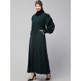 Nazneen Long Cuff Gathered Puffed Sleeve with Bet A line Abaya