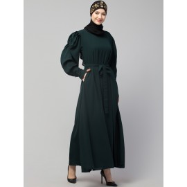 Nazneen Long Cuff Gathered Puffed Sleeve with Bet A line Abaya