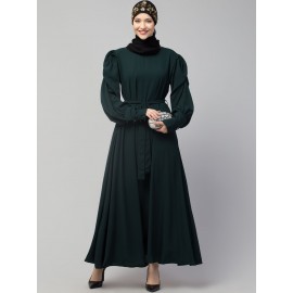 Nazneen Long Cuff Gathered Puffed Sleeve with Bet A line Abaya