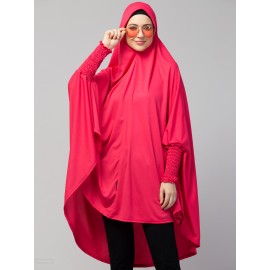 Nazneen stretchable smoking at wrist knee length Jilbab cum prayer khimar  Hijab