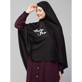 Nazneen Islamic Calligraphy printed  Prayer Black Hijab