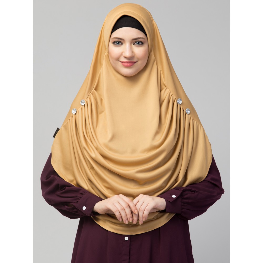 Nazneen front gather & pleated with Cristal stone ready to wear prayer Hijab 