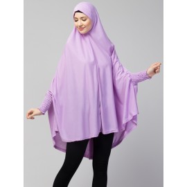 Nazneen stretchable Jersey smoking at  sleeve  Jilbab cum prayer khimar  Hijab