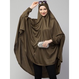 Nazneen stretchable Jersey elastic at wrist with sleeve  Jilbab cum prayer khimar  Hijab