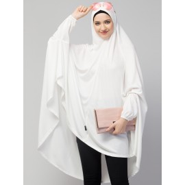 Nazneen stretchable Jersey elastic at wrist with sleeve  Jilbab cum prayer khimar  Hijab