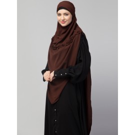 Nazneen Frill around shoulder, Triangle instant ready to wear tie at back Trendy Hijab