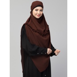 Nazneen Frill around shoulder, Triangle instant ready to wear tie at back Trendy Hijab