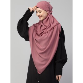 Nazneen Frill around shoulder, Triangle instant ready to wear tie at back Trendy Hijab