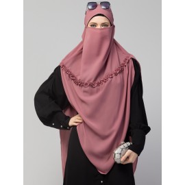 Nazneen Frill around shoulder, Triangle instant ready to wear tie at back Trendy Hijab