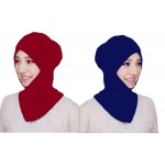 Nazneen Stretchable Under Hijab Ninja cap Combo pack of 2 (Maroon & Navy)