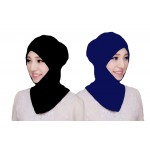 Nazneen Stretchable Under Hijab Ninja cap Combo pack of 2 (Black & Navy Blue)