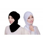 Nazneen Stretchable Under Hijab Ninja cap Combo pack of 2 (Black & White)