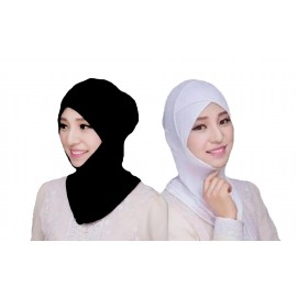 Nazneen Stretchable Under Hijab Ninja cap Combo pack of 2 (Black & White)