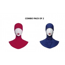 Nazneen Stretchable Under Hijab Ninja cap Combo pack of 2 (Maroon & Navy)