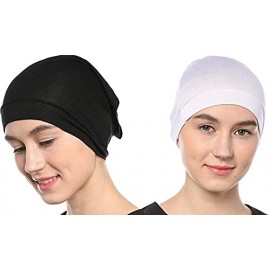 Nazneen Women's Tube Hijab Bonnet Cap Under Scarf Pullover Combo 2 Piece (Black & White)