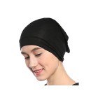 Nazneen Women's Tube Hijab Bonnet Cap Under Scarf Pullover (Black)