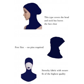 Nazneen Stretchable Under Hijab Ninja cap Combo pack of 4 (Maroon, White, Black & Navy)