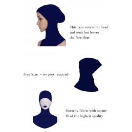 Nazneen Stretchable Under Hijab Ninja cap (Navy Blue)