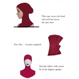Nazneen Stretchable Under Hijab Ninja cap Combo pack of 2 (Maroon & Navy)