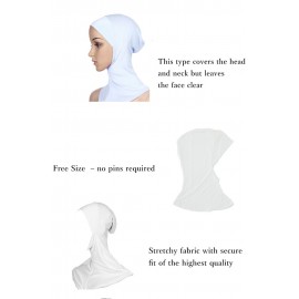 Nazneen Stretchable Under Hijab Ninja cap (White)