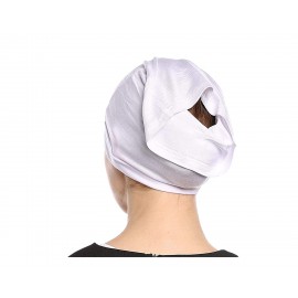 Nazneen Women's Tube Hijab Bonnet Cap Under Scarf Pullover (WHITE)