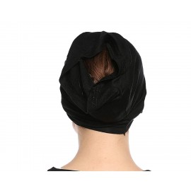 Nazneen Women's Tube Hijab Bonnet Cap Under Scarf Pullover (Black)