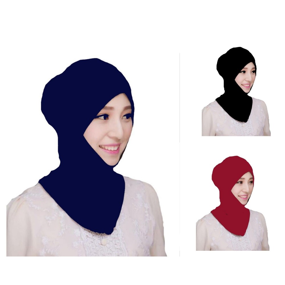 Nazneen Stretchable Under Hijab Ninja cap Combo pack of 3 (Maroon, Black & Navy)