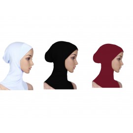 Nazneen Stretchable Under Hijab Ninja cap Combo pack of 3 (Black, White & Maroon)