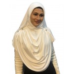 Nazneen front gather & pleated with Cristal stone ready to wear prayer Hijab (WHITE)