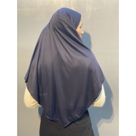 Nazneen front gather & pleated with Cristal stone ready to wear prayer Hijab (NAVY BLUE)