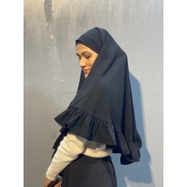 Nazneen triangle all-around frill tie at back head ready to wear Hijab cun Naqab