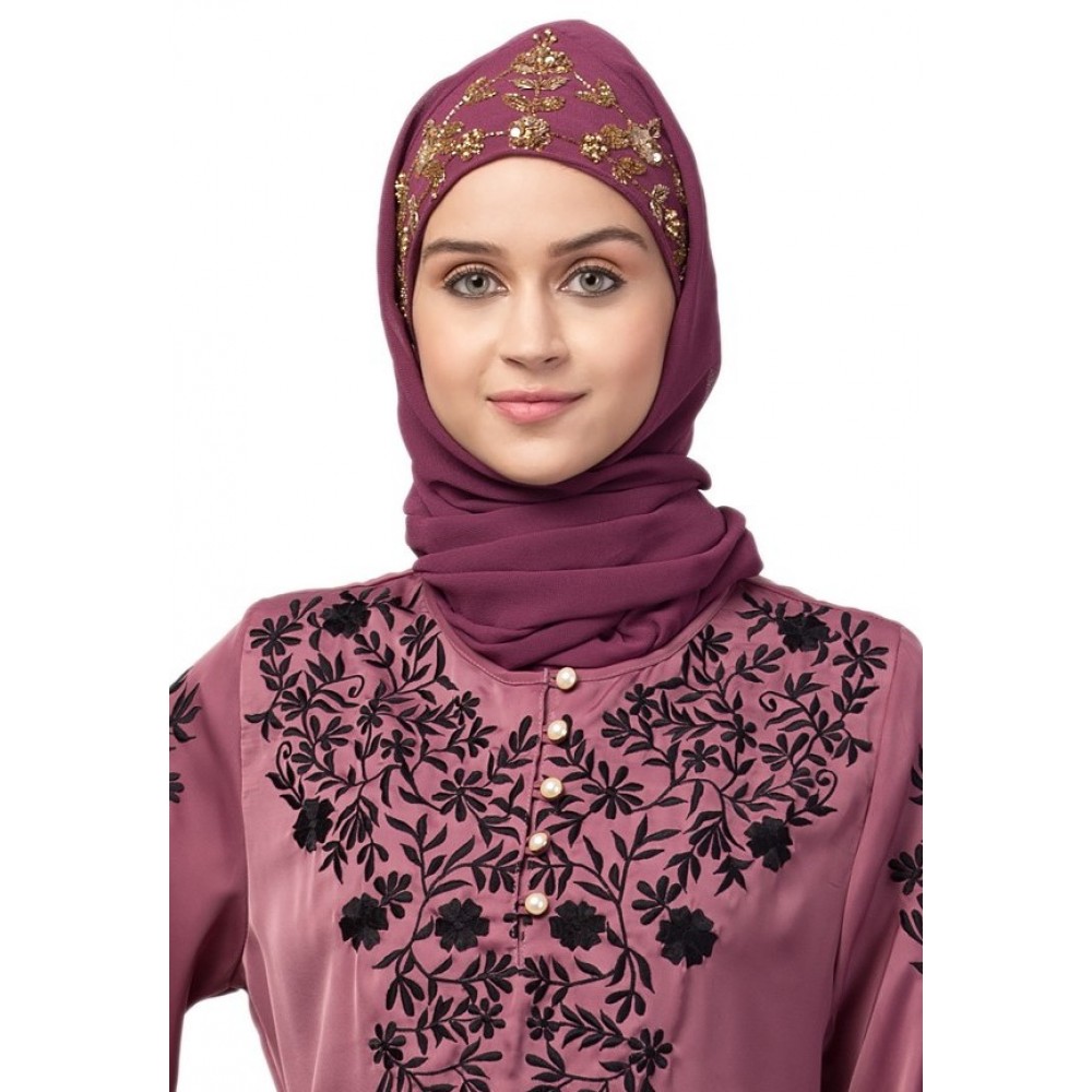 Hijab World Hand Embroidered Halime Sultan Ready To Wear Hijab 