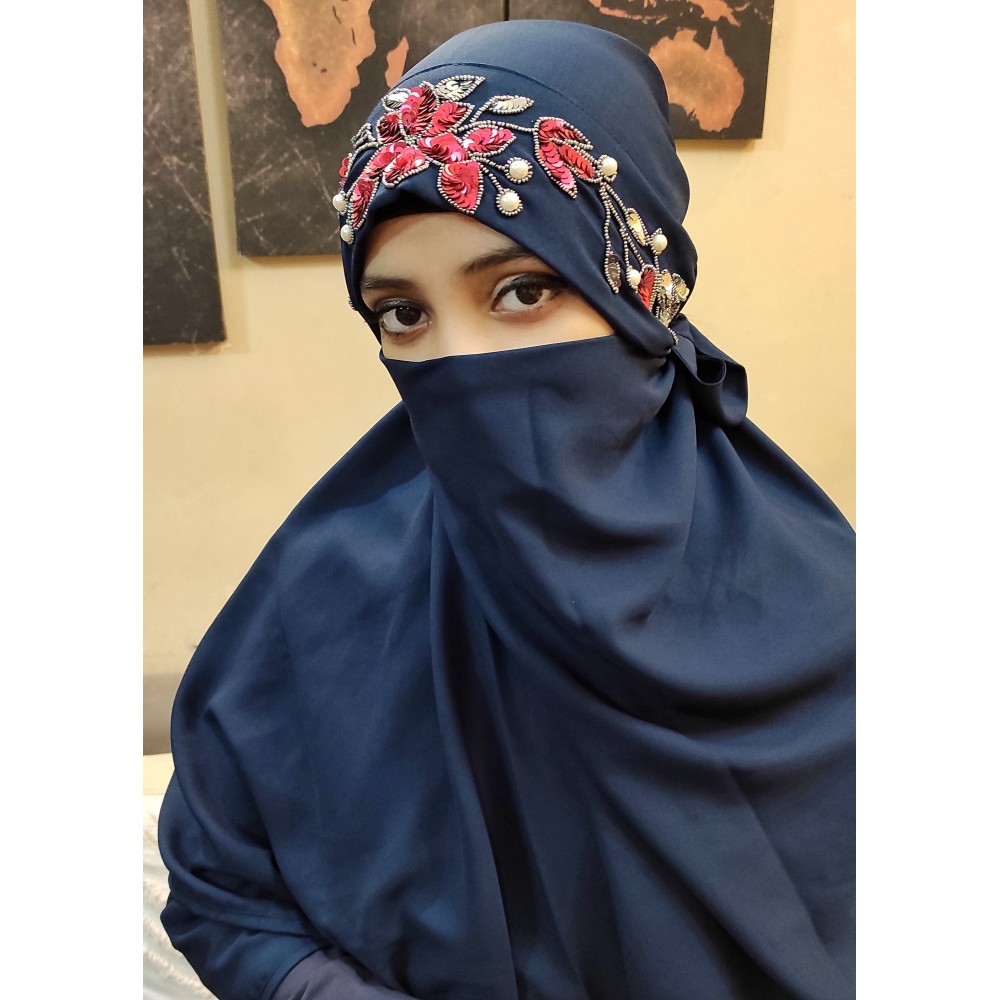Hijab World Hand Embroidered Halime Sultan Ready To Wear Hijab