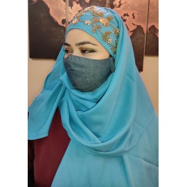 Hijab World Hand Embroidered Halime Sultan Ready To Wear Hijab