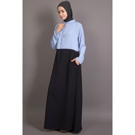 Nazneen Contrast Body Daily Wear Abaya