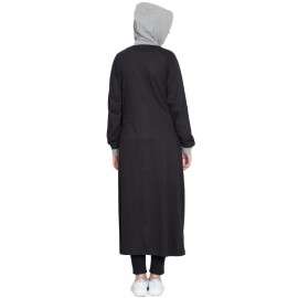 Nazneen Front Open With Hood Jersey Sports Abaya