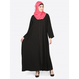 Nazneen Front Open With Zip Basic Abaya