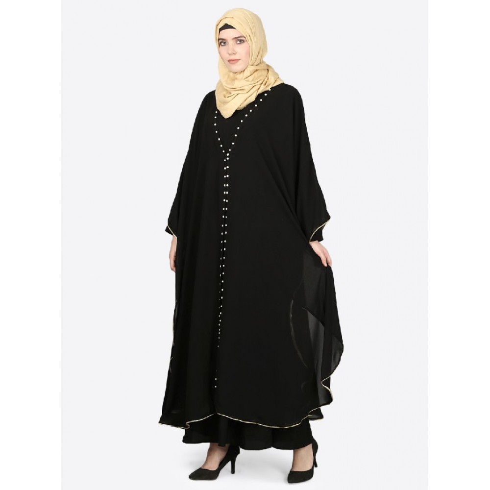 Nazneen Butterfly Upper With Inner Peals Abaya Cum Kaftan