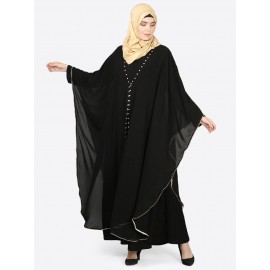 Nazneen Butterfly Upper With Inner Peals Abaya Cum Kaftan