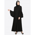 Nazneen Three Bell At Sleeve Hand Work Party Abaya