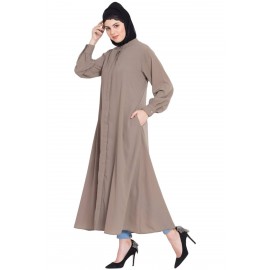 Nazneen Hidden Placket Front Open Casual Abaya