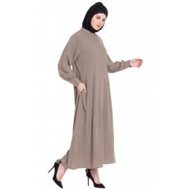 Nazneen Hidden Placket Front Open Casual Abaya