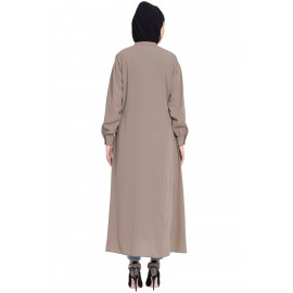 Nazneen Hidden Placket Front Open Casual Abaya