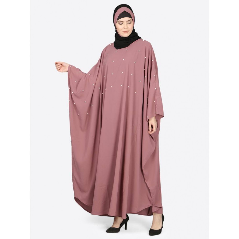 Nazneen Pearl Beaded Mauve Kaftan