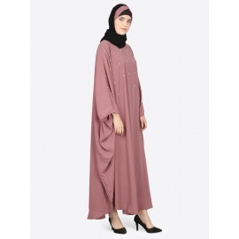 Nazneen Pearl Beaded Mauve Kaftan