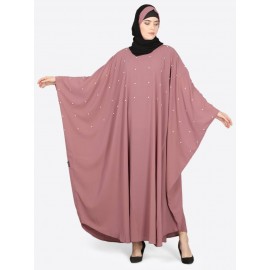 Nazneen Pearl Beaded Mauve Kaftan