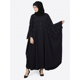 Nazneen Pearl Beaded Black Kaftan