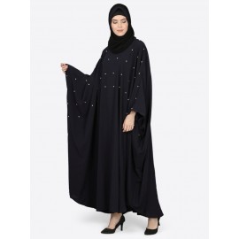 Nazneen Pearl Beaded Black Kaftan