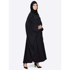 Nazneen Pearl Beaded Black Kaftan