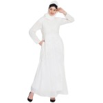 Nazneen Hand Embroidered Off White Wedding Abaya